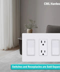 3 Gang Screwless Decorator Wall Plates 2 Pack Slick Flush Mount Light Switch Covers For Outlets With Hidden Screws in a room