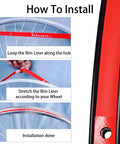 Installation guide for Two Pack 700C Rim Tape Red Rim Strip 15mm Wide No BS High Pressure Puncture Resistant Inner Tube Protection Pad.