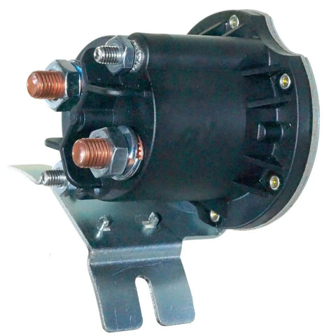Straight Up Heavy Duty 12-Volt PowerSeal Dc Contactor featuring copper studs and bracket, designed for RV and truck wiring.