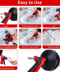 Flexible Drain Snake Hair Clog Remover Comes Decked Out With A Drill Adapter To Blast Nasty Sink Tub And Shower Blockages Dead Fast So Your Lines Glide Smooth Without Any Chemical Fuss. user instructions showing usage steps.