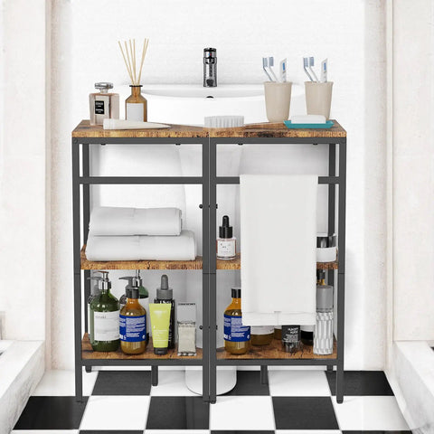 Kick Clutter To The Curb With This Slick Two Piece Under Vanity Corner Shelf For Legit Bathroom Pedestal Sink Storage And Kitchen Organization That Keeps Toiletries Tidy While Maximizing Tight Spaces Easily
