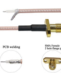 Detail of SMA Female To PCB Solder Cable 6 Inch RG316 Coax For WiFi Antenna Extension 2 Pack Panel Mount