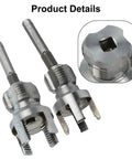 Sileduove Pipe Threader And Cutter Tool Kit For PVC Pipes With Electric Drill showing 20mm and 25mm carbon steel threading dies.