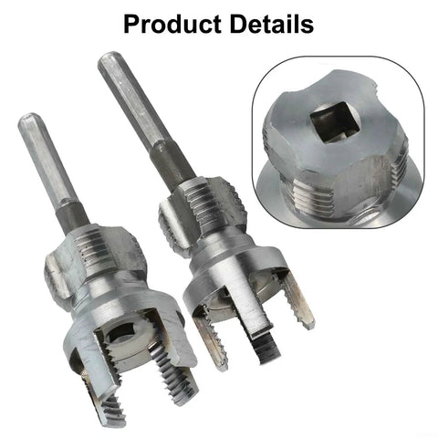 Sileduove Pipe Threader And Cutter Tool Kit For PVC Pipes With Electric Drill showing 20mm and 25mm carbon steel threading dies.
