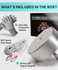 Heavy Duty 3000lb 360 Degree Magnet Fishing Kit With 360 Neodymium N52 Magnets, 65Ft Durable Rope, Carabiner And Gloves