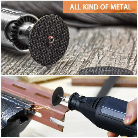10 Pc Resin Cut Off Discs for Rotary Tool Set cutting metal with low heat generation and thin cut line in DIY project