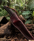 Fixed Blade Knife With Rosewood Handle And Leather Sheath For Outdoor Use VG10 Steel Blade 3.74 Inch Cutting Edge in forest