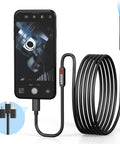 Endoscope Camera With Light 6 LED Lights Nine Point Eight Feet Semi Rigid Snake Cable IP67 Waterproof Borescope connected to phone