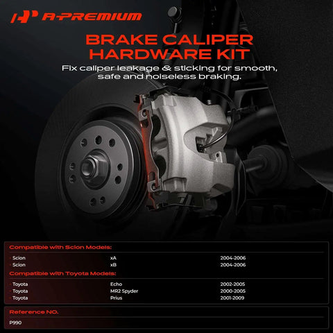 Top Notch Front Disc Brake Hardware Kit For Toyota Prius Echo And Scion Xa Xb Models With Rock Solid Durability And Smooth Stopping Power You Can Trust On The Road Today, silver brake caliper kit