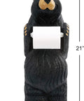 Little Johnny Bear Toilet Paper Holder From Bearfoots Collection By Jeff Fleming Midnight Black Resin Stone Decor 21x5"