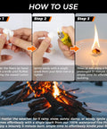 Fast Fire Starter Kit With 25 Fire Plugs For Quick Campfire Ignition Survival Gear instructional steps using fire plugs