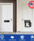 Rainproof Heavy Duty Mailbox Door Drop Box With Galvanized Steel Construction Weatherproof Mail Slot showing front and interior views.