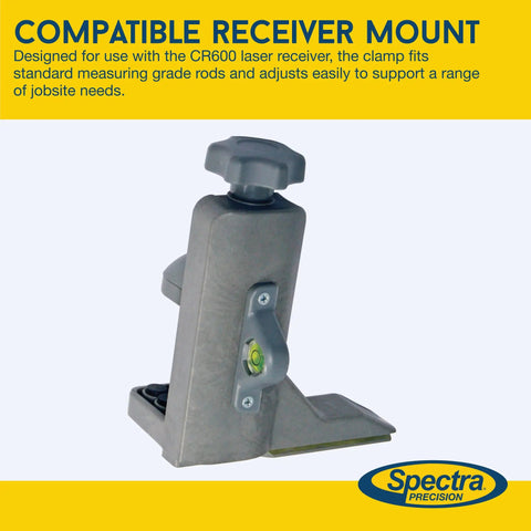 C50 Rod Clamp With Quick Release For CR600 HR400 HR500 Receivers Durable Survey Gear Accessory shown with bubble vial detail