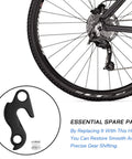 Derailleur Hanger Replacement For Trek Remedy And More, Precise Shifting Part 230026 beside rear wheel on bike