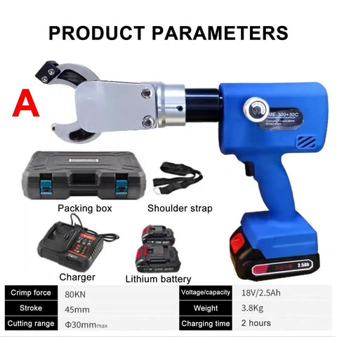Jksvtf Electric Hydraulic Cable Cutter 80KN with 360 Rotatable Scissor Head and lithium battery for heavy duty cutting tasks.