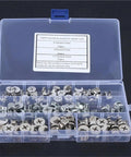 Rock Solid Cam Locks For Furniture Kit With Zinc Alloy Construction 75 pcs shown in storage box