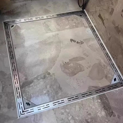 Heavy Duty 304 Stainless Steel Trench Drainage System Kit For Courtyards Outdoor Pathways Lawn And Driveways hidden in patio corner