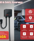 Lightning Fast Level 2 EV Charger With 40 Amp Output 240V NEMA 14 50 Plug In Home Charging Station Smart WiFi App Control