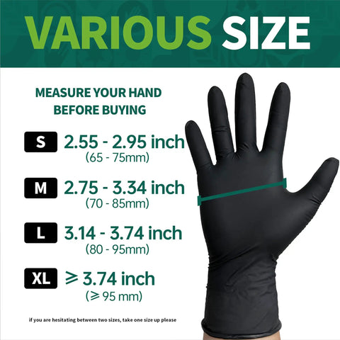 Vinyl Disposable Exam Gloves Black 4 Mil Powder Free Latex Free Medical Food Safe Cooking Cleaning Gloves 100 Pcs Small Thick Tactile Barrier For Home Kitchen And Medical Use