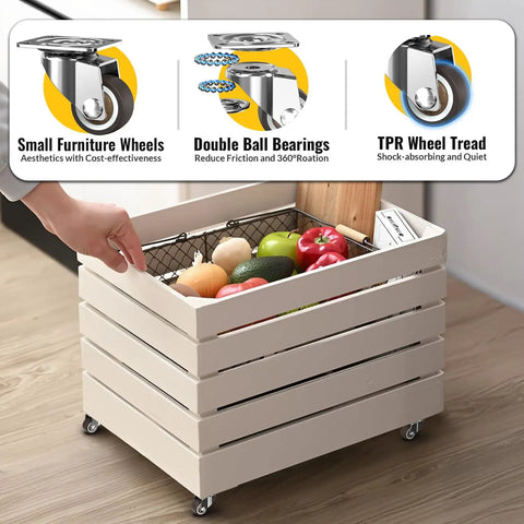 Hella Durable One Inch Furniture Casters Set Of Eight Low Profile Swivel Wheels Heavy Duty Roller Glides for storage crate with vegetables.