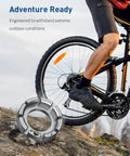 Your Go To Bike Spoke Tool Kit With 2 Tire Levers, Universal 6 Size Spoke Wrenches for 10G to 15G next to mountain biker