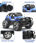 1 18 Scale RC Off Road Monster Truck With 2.4Ghz Radio, 80 Minute Playtime, LED Lights, Storage Case, All Terrain SUV Toy