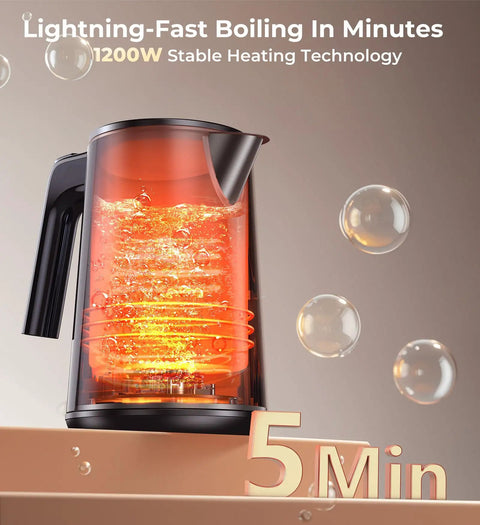 Fast Boil Electric Kettle 1.0L 1200W With 7 Temperature Settings 4 Hour Keep Warm Auto Shut Off Cool Touch Stainless Steel