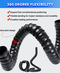 Flexible Air Extractor Hose With Hood 20cm Diameter 9 8ft Length Black Suction Pipe Perfect For Laser Engraving Soldering Welding Fume Extraction Lab Use High Resistant Rock Solid Construction Delivers Sick Work And Clean Air. Black 20cm POM hose shown bent for 360-degree flexibility