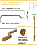 Six Pack Antique Brass Cabinet Pulls Zinc Alloy Dresser Handles 11.34 Inch Center To Center Vintage Brass Drawer Pulls dimensions