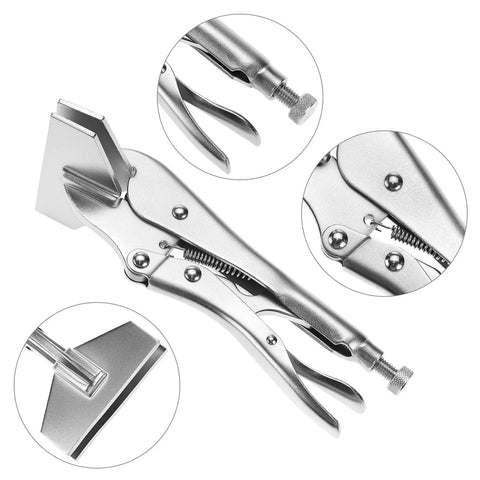 Locking Sheet Metal Clamp Set, 8 Inch Alloy Steel Pliers For Welding, Heavy Duty Sheet Metal Grip Tool, close-up details