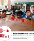 Children learning with Mini Firefighter Pretend Play Kit with Four Toy Fire Extinguishers and a Ladder in a classroom.