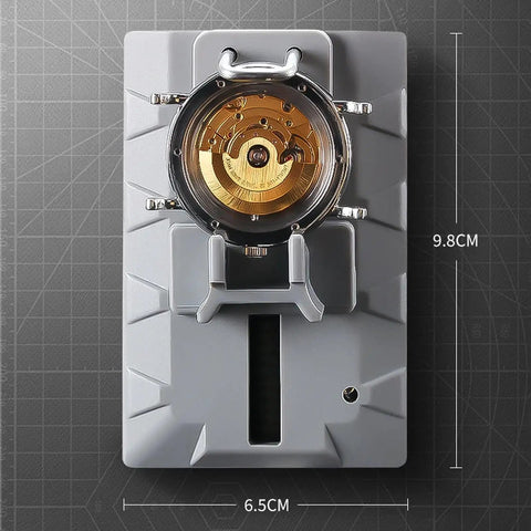 Timegrapher Tool for Accurate Watch Timing and Repair Easy DIY Watchmaker Gear, grey and gold, 9.8cm x 6.5cm dimensions visible