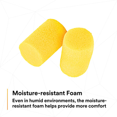 Premium Foam Ear Plugs For Noise Reduction With Super Comfy Fit Disposable 200 Pairs Regular Size Roll Down Uncorded NRR 29 dB ANSI S12 71 2018 Compliant Great For Work Travel And Loud Environments moisture-resistant yellow foam ear plugs