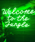 Welcome to the Jungle Neon Sign LED Wall Decor For Entryway Porch Bedroom Home Party Wedding Green 21.65 Inch By 14.57 Inch