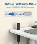 No Sweat Install 2 Inch Pop Up Receptacle For Countertops And Desks showing charging status for MacBook Pro with USB ports.