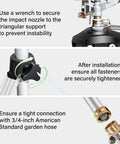 Heavy Duty Tripod Sprinkler With Brass Nozzle For Yard Coverage installation steps and hose connection details