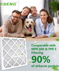 Family with dog enjoying clean air thanks to Pleated 14x14x1 Air Filters 4 Pack MERV 8 For HVAC Furnace AC Heater And Ventilation Systems.