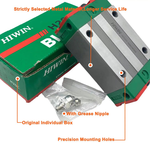Rock Solid Linear Guide Rail System With Carriage Block HGH20CA HGR20 HGW20CC And HGW20HC For Smooth Motion, four-way equal load CNC rail, grease nipple