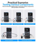 Pro Grade LCR Meter 100kHz With 19999 Counts Auto Component Detect Capacitance Resistance Inductance Testing ESR Q D Theta X Readouts 2.8 Inch Color TFT Dual Parameter Display Sorting Open Short Calibration in use.