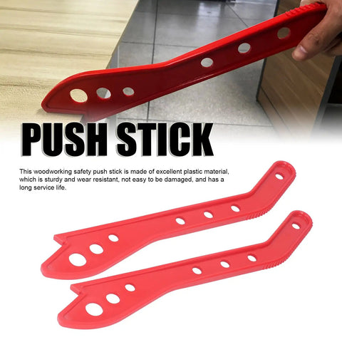 Ergonomic Table Saw Push Sticks 2 Pack Red Plastic Safety Push Sticks for Pushing Stock Through Table Saws Router Tables and Jointers