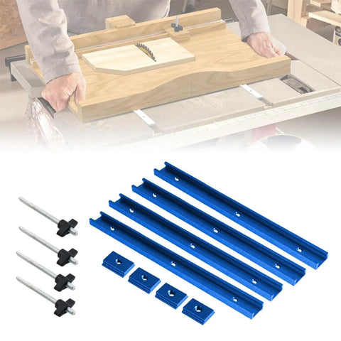 T Slot Miter Track Jig Kit With Knobs For Woodworking Jigs And Fixtures Predrilled Mounting Holes Aluminum Alloy Silvery Finish