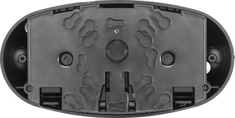 Black mounting base of Lit LED Emergency Light With Manual Testing, 220 Lumens, built for big indoor commercial spaces