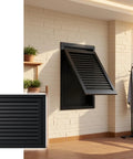 No Sweat Setup For Your Home Or Office This 24 By 24 Inch Louvered Return Air Vent Cover mounted on wall, black aluminum design.