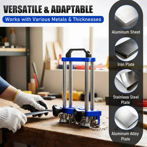 Sheet Metal Roller Two Station Bender for Roofing and Fabrication in workshop, blue, suitable for various metals
