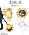 Lit RGBW Boat Drain Plug Lights With Half Inch NPT Fit dimensions and design details