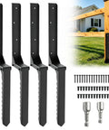 Heavy Duty Fence Post Repair Kit With Rock Solid H Shaped Ground Spikes and Rust Proof Steel Anchors for Tight Backyard Stabilization Without Any Hassle.