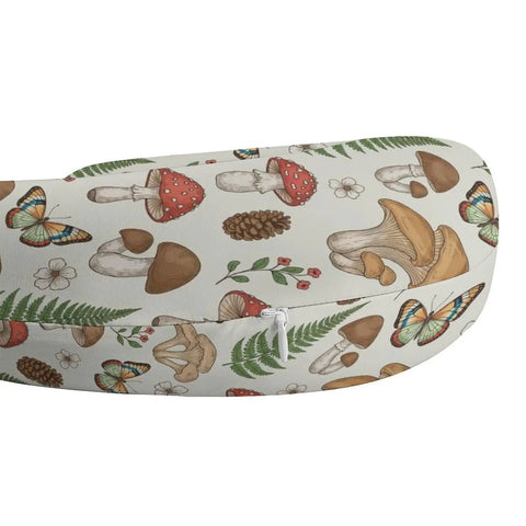 U Shaped Neck Pillow For Travel And Office Lightweight Reusable Multi Function Pillow with mushroom floral print