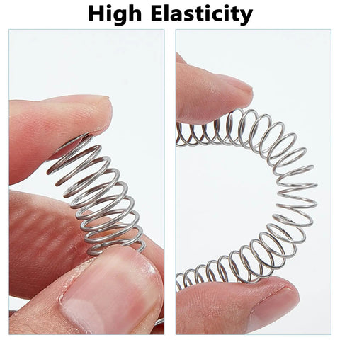 Stainless Steel Compression Springs 0.8 Mm Wire By 10 Mm Outer Diameter Assorted Kit For DIY Repairs And Household Fixes With Nickel Plating Long Lasting Extension For Auto Or Machinery Projects, hand-held spring