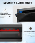 Heavy Duty Front Drop Safe Box Built To Last Fireproof Waterproof For Home And Office With Top Lock Cash Stash Compartment Anti Fishing Security Free Fireproof Bag For Cash Jewelry And Important Documents showing anti-fishing design and extra large opening.