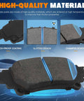 4-piece rear ceramic brake pads for Toyota Highlander 2014–2019, Sienna 2011–2020, Prius V 2012–2017, RX350 2010–2015